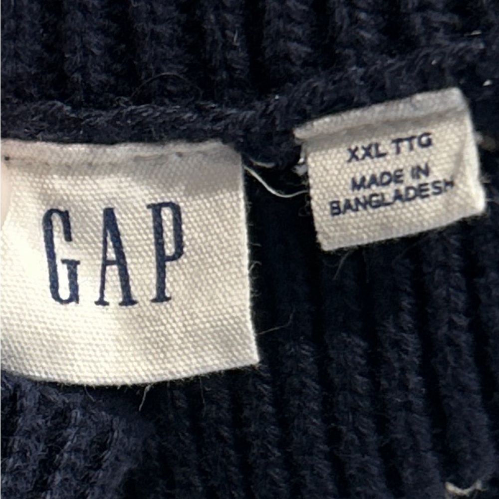 GAP Navy and Cream Striped Turtleneck Sweater - Picture 6 of 7